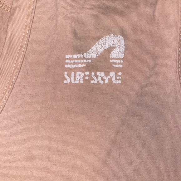 Cream/Soft Pink Halter Crop Top | Surf Style | Size: M - Picture 4 of 5